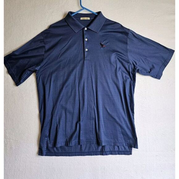 Peter Millar Other - Peter Millar Polo Golf Shirt Mens XL Blue Short Sleeve Embroidered Bird